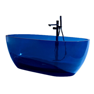 CLASIKAL High quality crystal bathtub for couples, transparent resin artificial stone independent oval bathtub