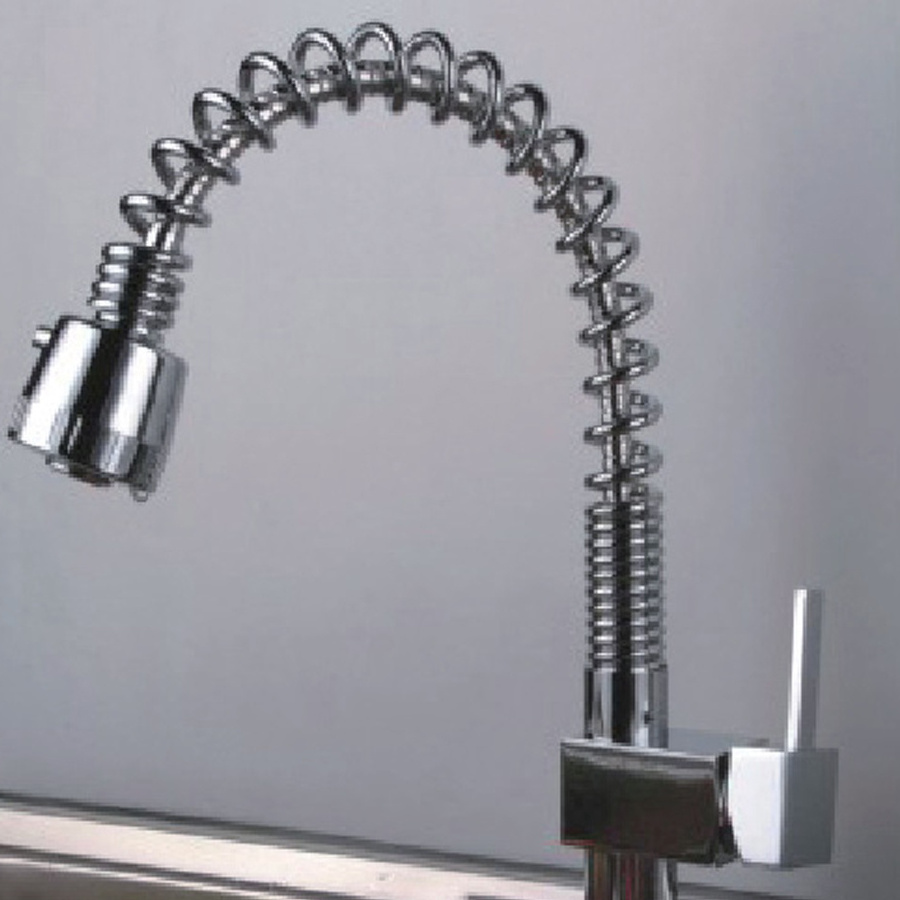 Three ways water out spring pull out kitchen faucet bronze