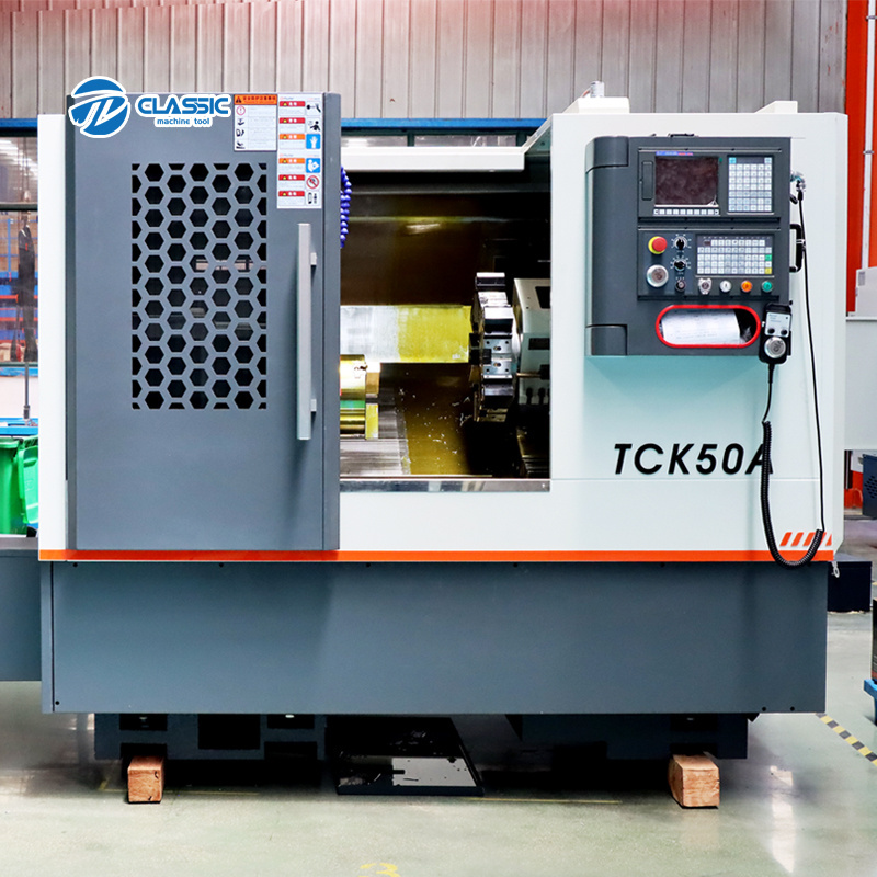 High Rigidity Slant Bed CNC Lathe TCK50A Turning Machine With Linear Guideway