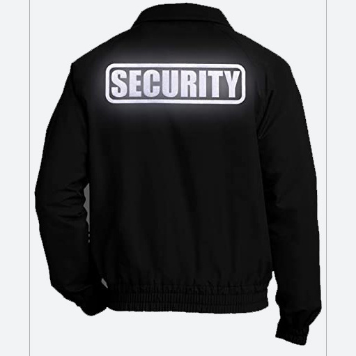 Security Guard Charger black Jacket With Reflective Logo 100% polyester lightweight fleece body lining Officer Uniform