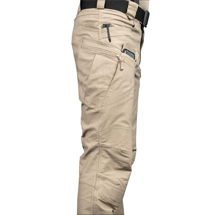 Rip Stop Men's Tactical Cargo Pants High Quality Waterproof Hiking Multi Functional Pockets Security Work Pants Trousers