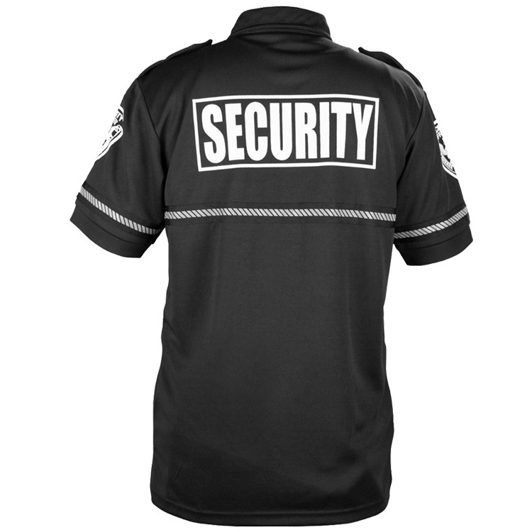 First Classic Security Polo Shirt Patch Bike Patrol T Shirt Custom Printing Tactical Polo Shirts With Reflective Hash Stripes