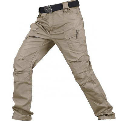 Rip Stop Men's Tactical Cargo Pants High Quality Waterproof Hiking Multi Functional Pockets Security Work Pants Trousers