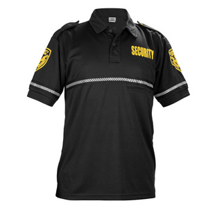 First Classic Security Polo Shirt Patch Bike Patrol T Shirt Custom Printing Tactical Polo Shirts With Reflective Hash Stripes