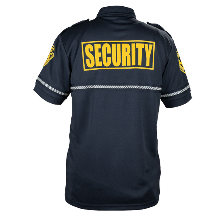 First Classic Security Polo Shirt Patch Bike Patrol T Shirt Custom Printing Tactical Polo Shirts With Reflective Hash Stripes