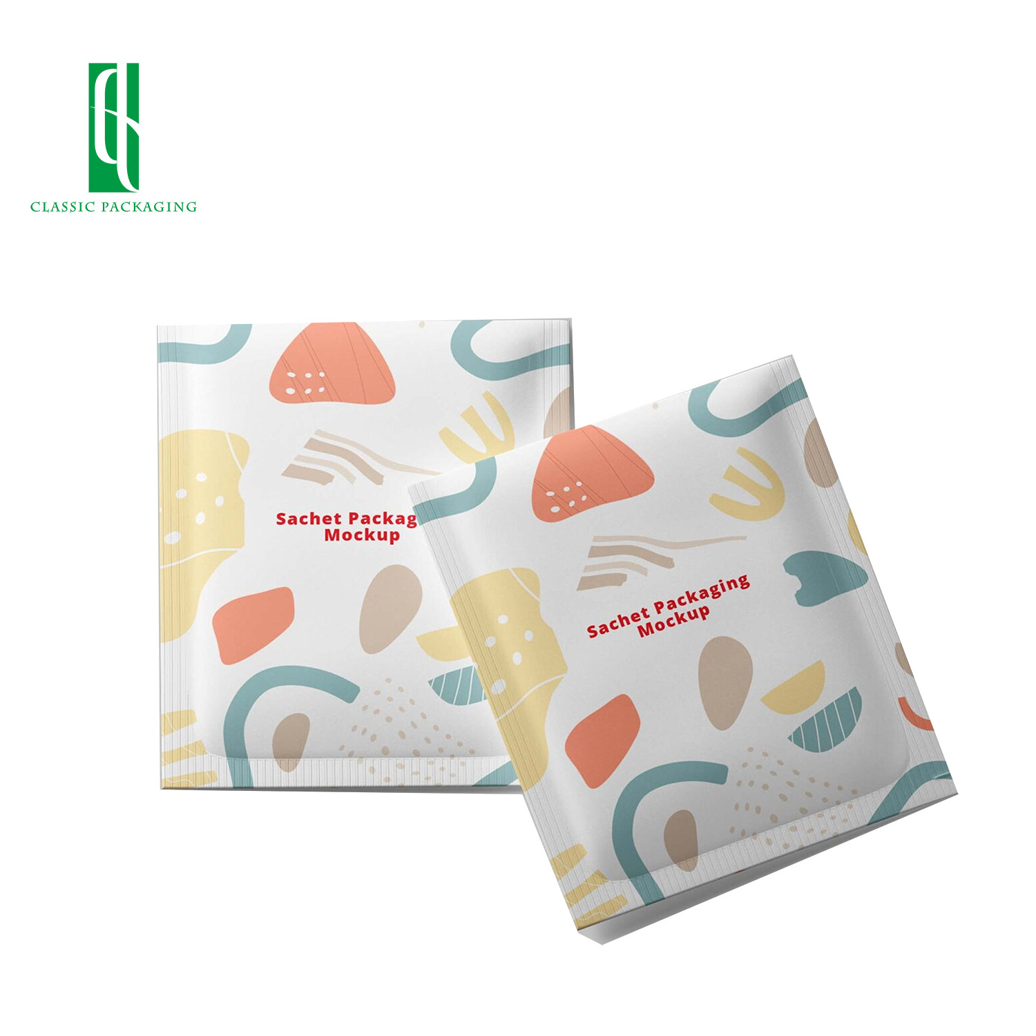 Wholesale degradable eco friendly disposable paper sachet packaging with tear notch