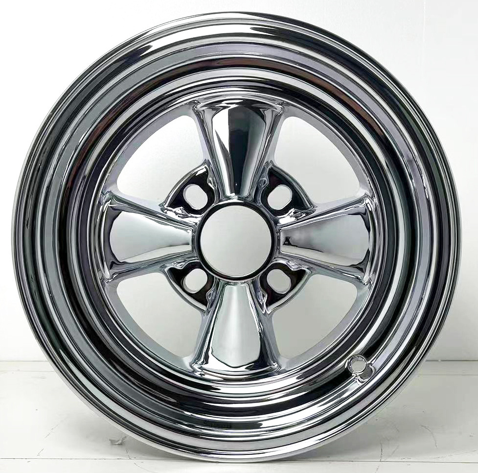 Chromed wheel 13X5.5 4X114.3 4X100 4X108 4X110  NOT like cragar 401C S/S  61C 390C steel barrel and alloy center welded wheels