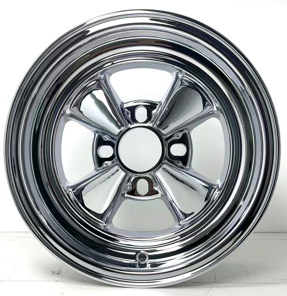 Chromed wheel 13X5.5 4X114.3 4X100 4X108 4X110  NOT like cragar 401C S/S  61C 390C steel barrel and alloy center welded wheels