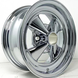 Chromed wheel 13X5.5 4X114.3 4X100 4X108 4X110  NOT like cragar 401C S/S  61C 390C steel barrel and alloy center welded wheels