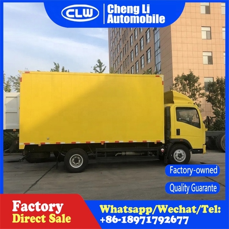 Light duty Sinotruk Howo 3 Ton 4x2 Small Delivery Van Cargo Box Trucks for sale