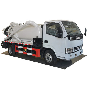 China Dongfeng small sewer suction cleaning truck 4x2 4000L Sewage Vacuum Truck for sale