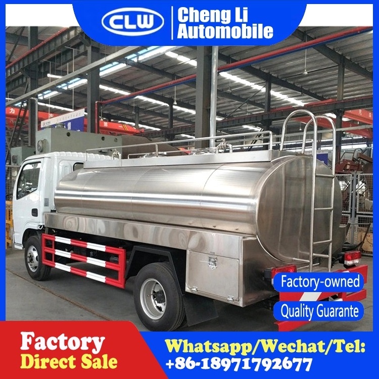 Dongfeng 5000liters Stainless Steel Drink Water truck price 4X2 Potable Milk Tank Truck