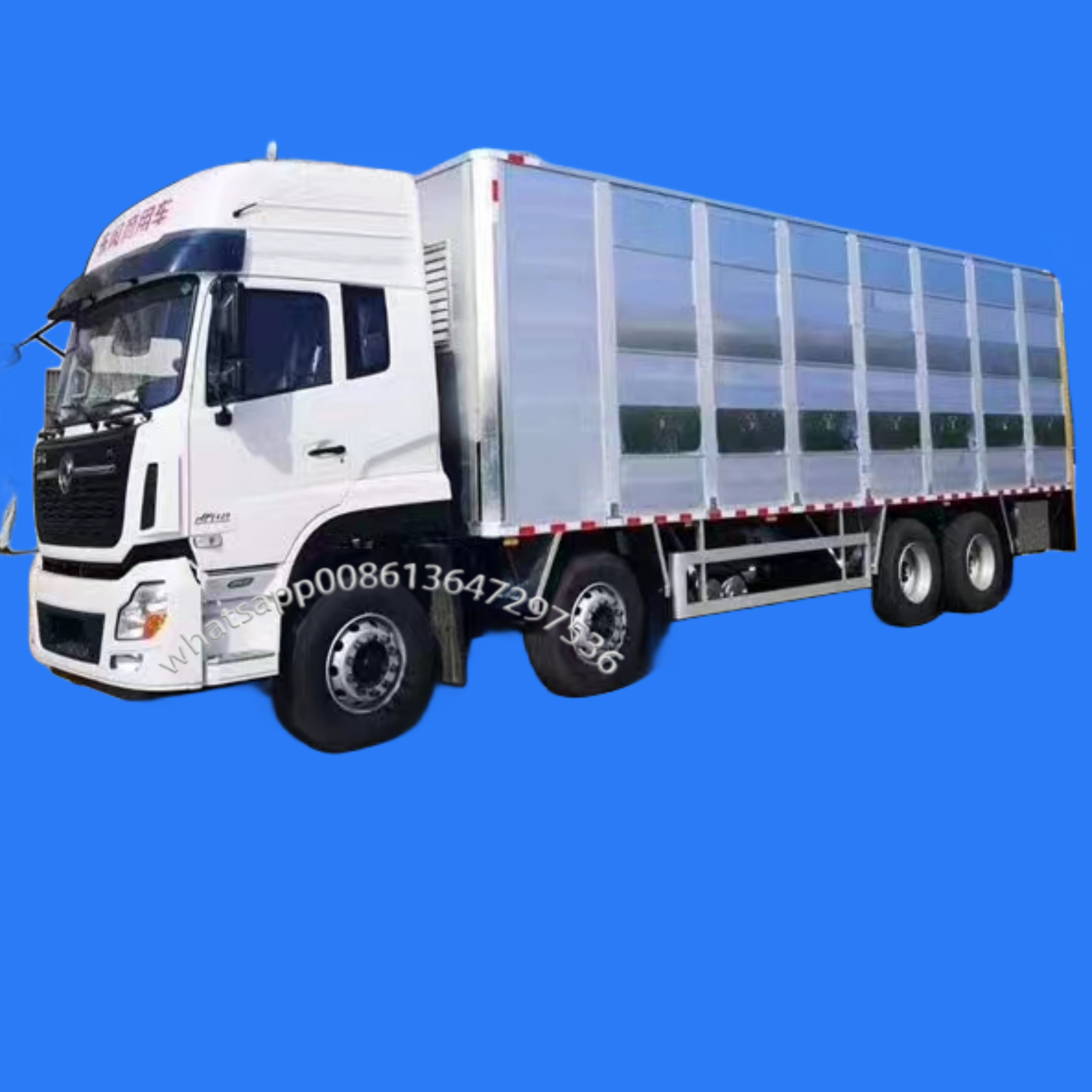 100 Tons Cattle Trailer Livestock Trailer 3 Axles Cargo Animal Sugar Cane Transport Stake Fence Trailer