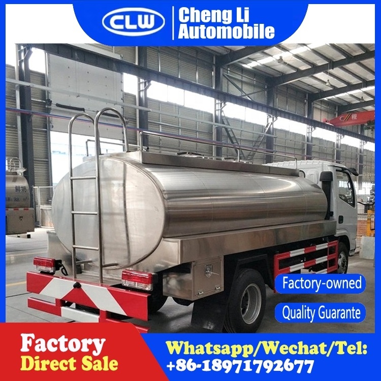 Dongfeng 5000liters Stainless Steel Drink Water truck price 4X2 Potable Milk Tank Truck