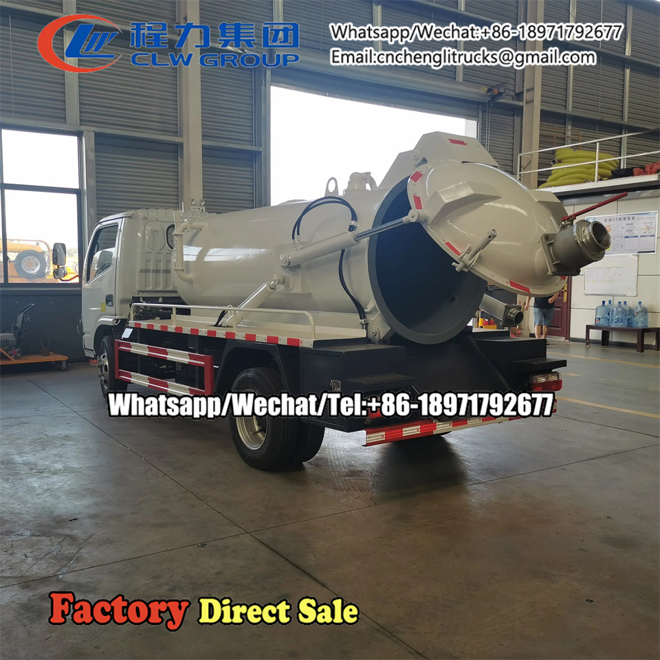 China Dongfeng small sewer suction cleaning truck 4x2 4000L Sewage Vacuum Truck for sale