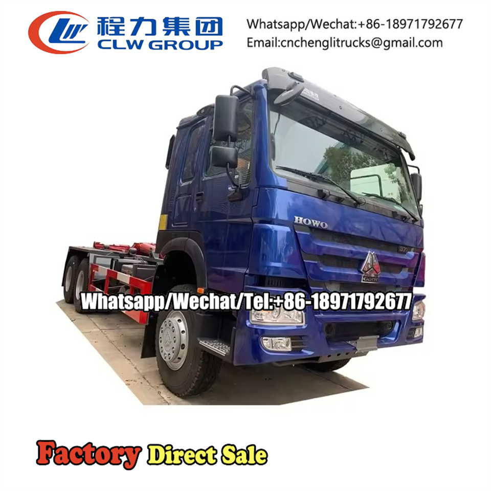 Heavy Duty SINOTRUK HOWO 6x4  20-25ton hook lift refuse garbage collection truck for sale