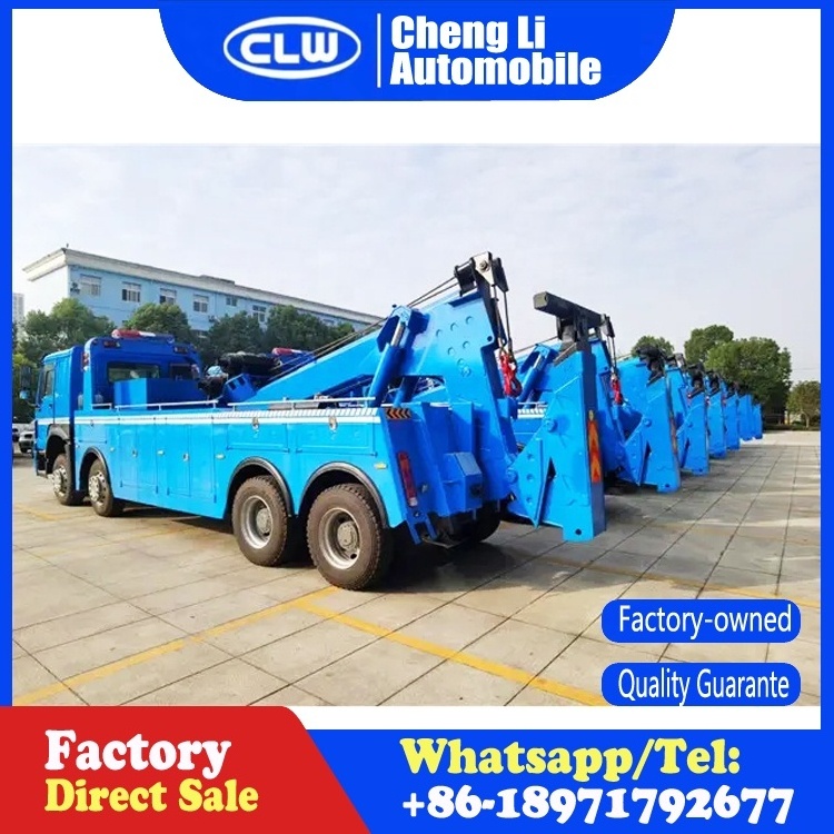 HOWO Heavy Duty 25ton tow truck wreckers 8x4 50 ton rotator heavy duty wrecker truck for sale