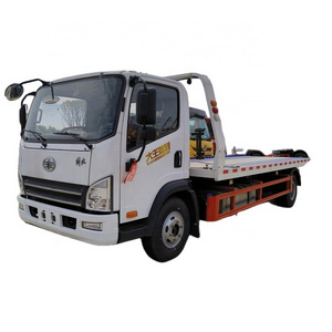 China brand flatbed Wreker Truck Tow Truck 4x2 Faw 360 degree flatbed wrecker towing truck for sale