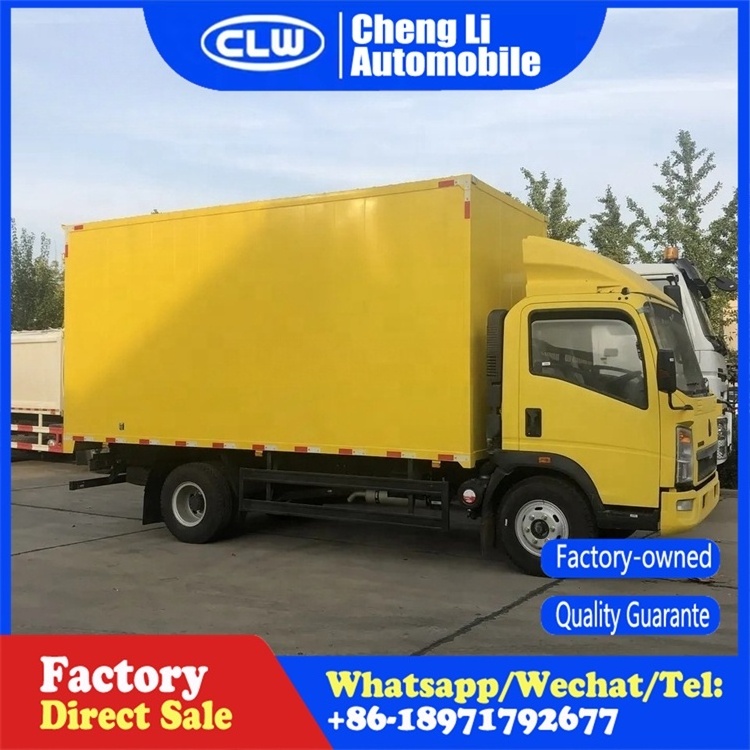 Light duty Sinotruk Howo 3 Ton 4x2 Small Delivery Van Cargo Box Trucks for sale