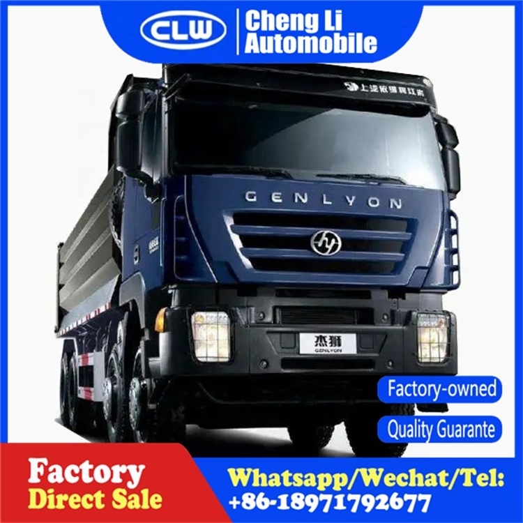 China HY Genlyon 420HP 8x4 heavy camion tipper automobile dump truck for sale