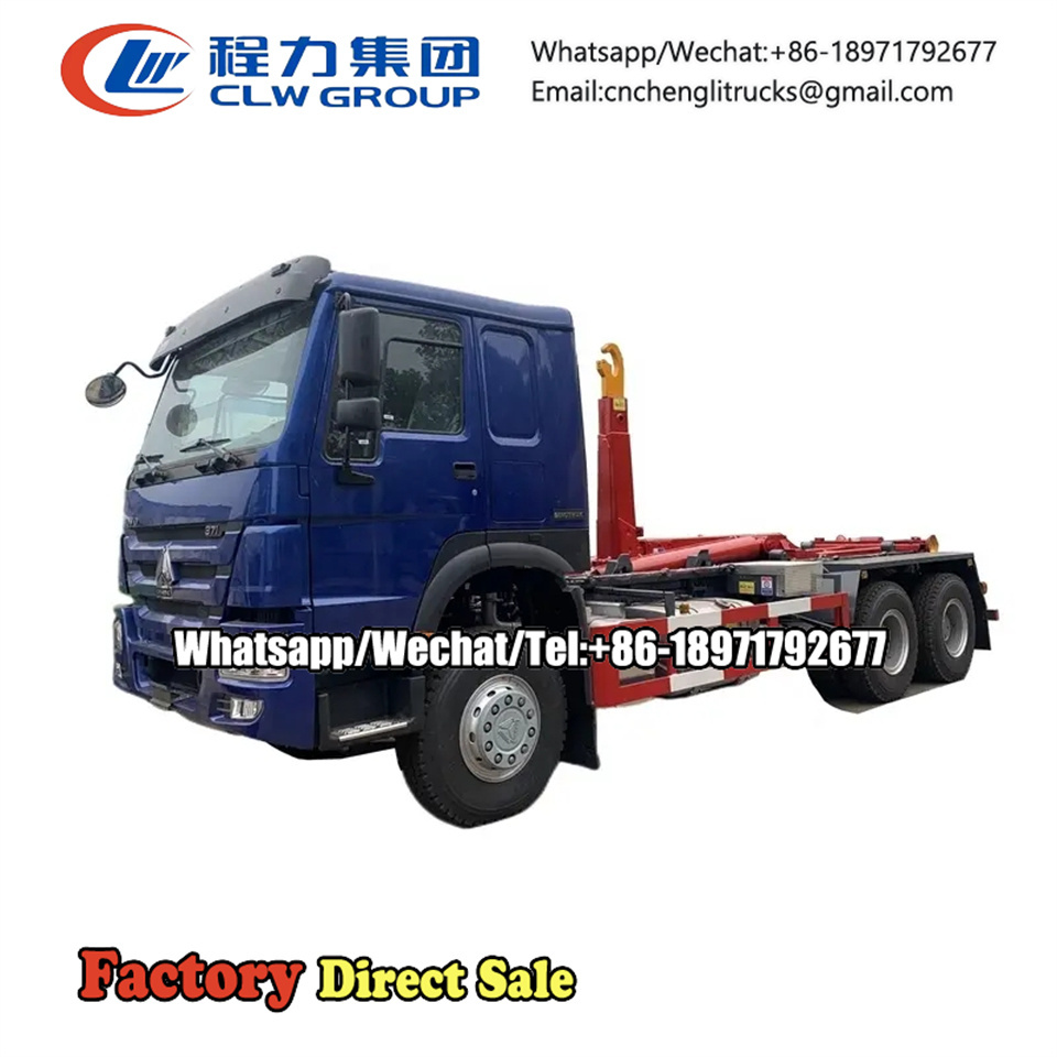 Heavy Duty SINOTRUK HOWO 6x4  20-25ton hook lift refuse garbage collection truck for sale