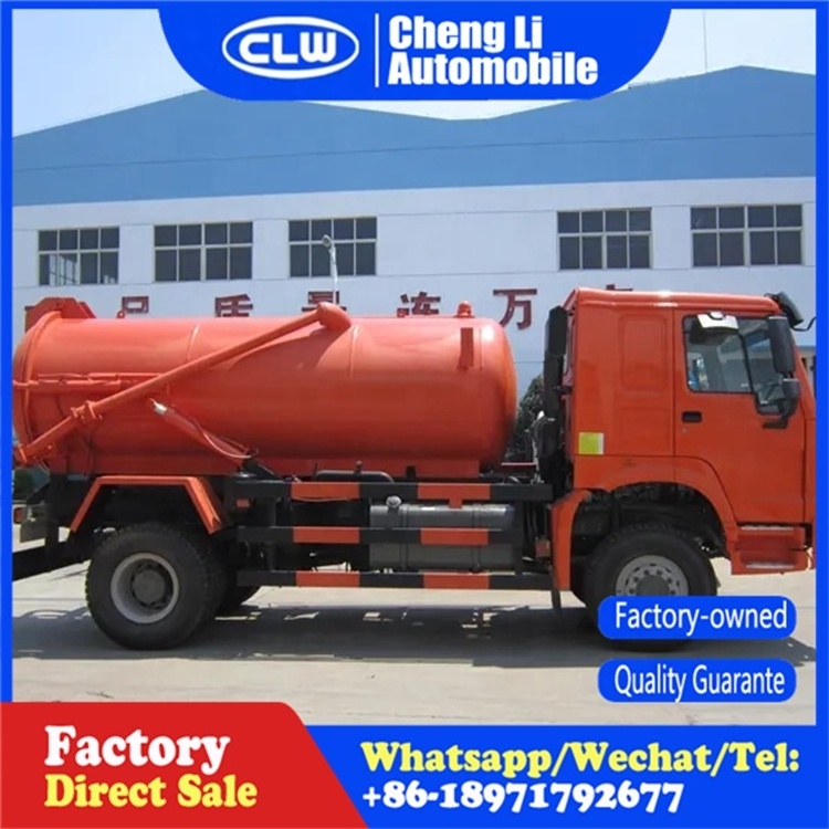 China Sino HOWO Vacuum Sewage Suction Tanker Truck 4x2 Septic Tank Truck