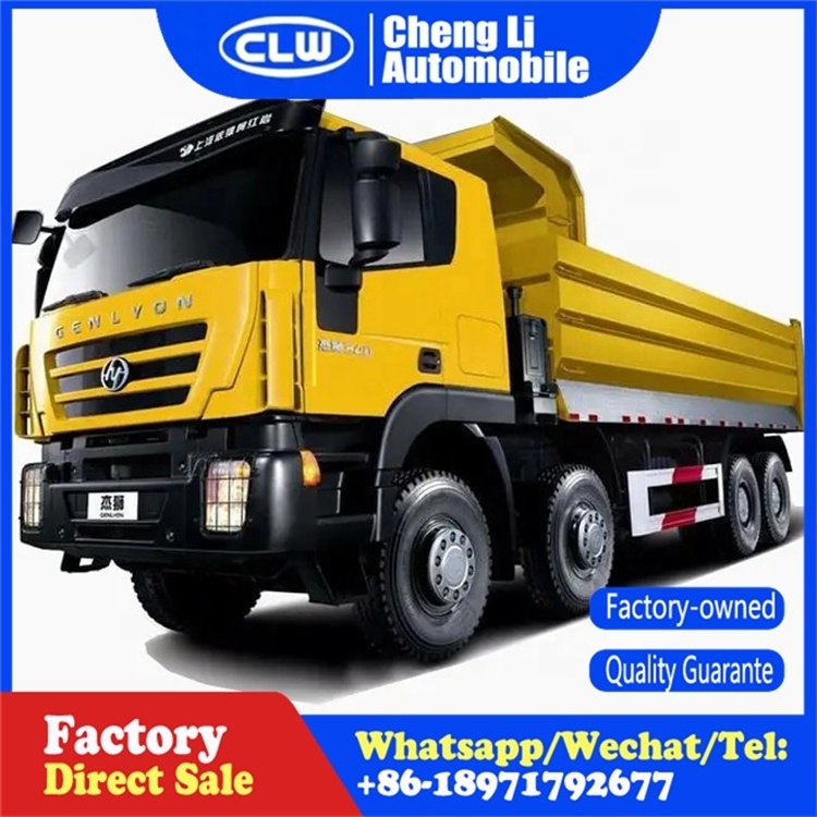 China HY Genlyon 420HP 8x4 heavy camion tipper automobile dump truck for sale