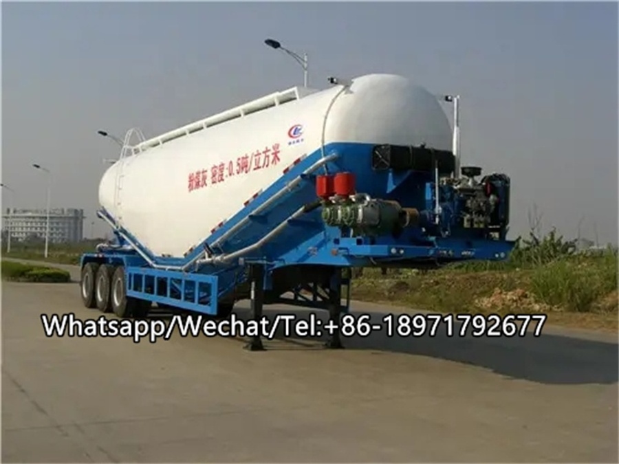 3 Axle V Type Bulk Cement Tank Fly Ash Cement Bulker Silo Tanker Pneumatic Semi Truck Trailer