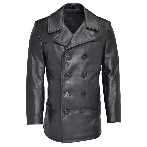 Mens  Leather Motorcycle Double Breasted leather Coat Jackets Tops Overcoat jacket