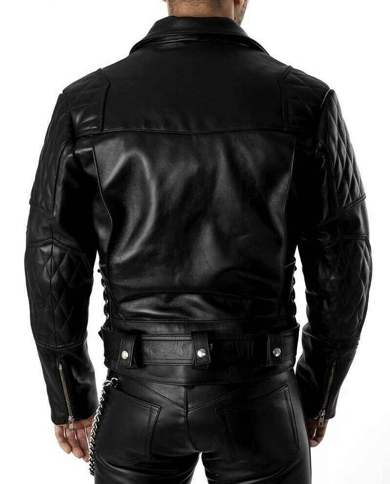 Oem Leather padded jackets gay Leather Uniform Bluf leather jackets