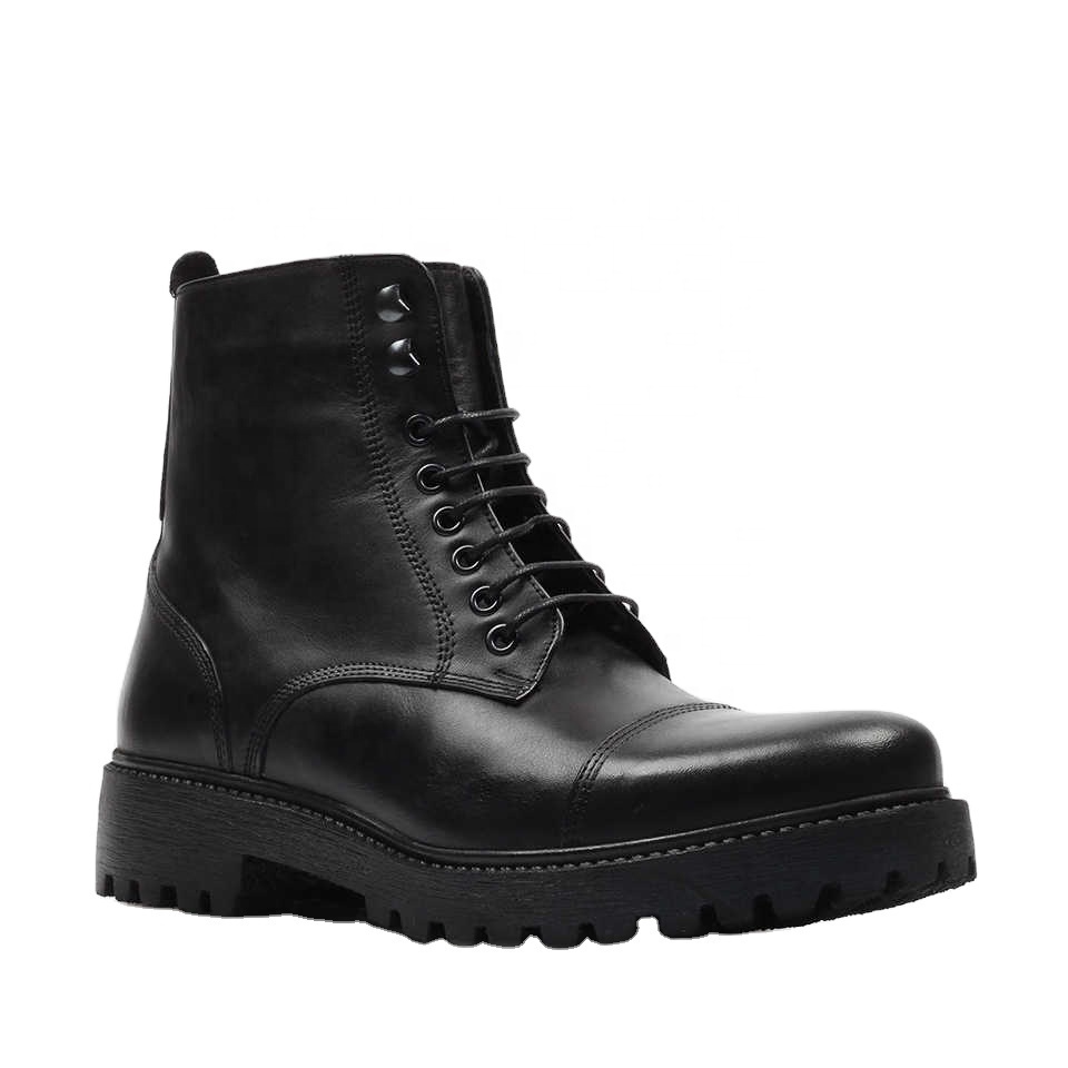 Pakistan Made Leather Boots Rubber Sole Fashion Wear Durable / Harness Boots for Men Genuine Leather