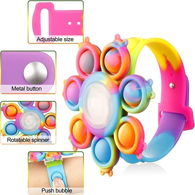 Octopus Spinning Pop Fidget Spinner Figet Toys Anti Stress Pops Wristband Bracelet Kawaii Push Bubble Kids Christmas Gifts