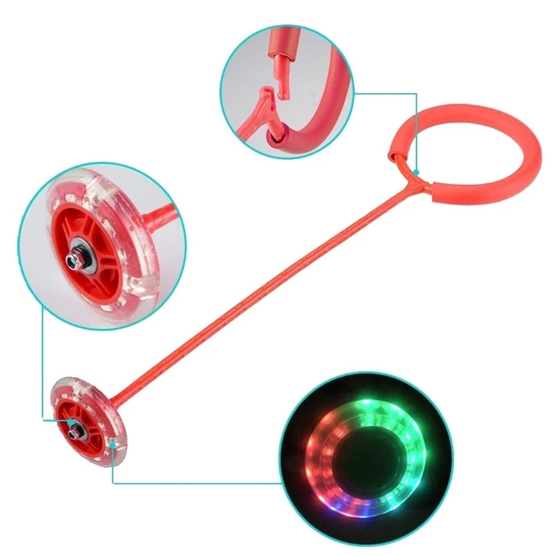 Flashing Jumping Ring Fitness Jump Rope Fat Burning Game Ankle Skip Ball Flash Jump Colorful Sports Swing Ball For Kids