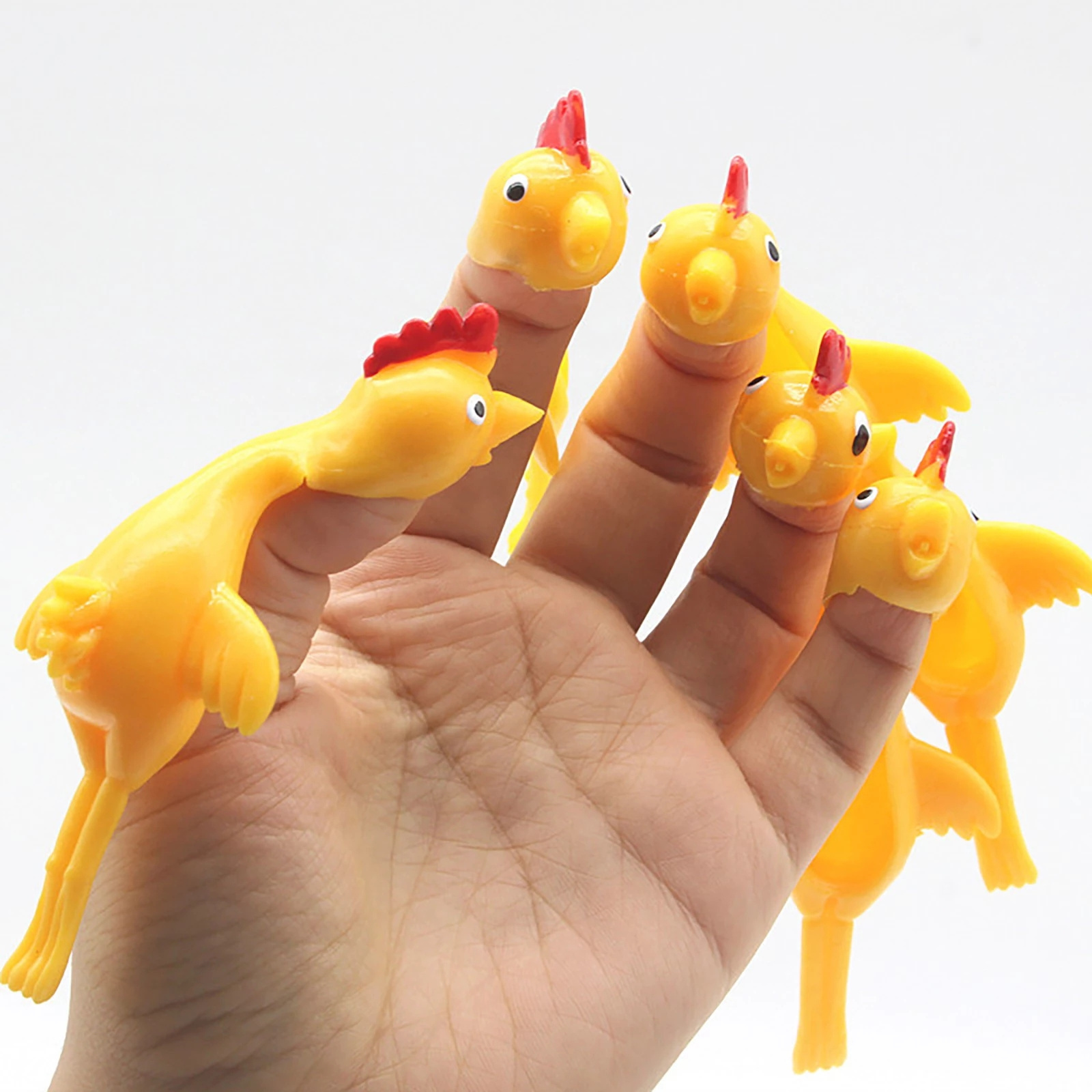 Novelty Catapulted Ejection Chicken Toy Light Rubber Finger Prank Flying Toy slingshot chicken finger toys Turkey Sticky