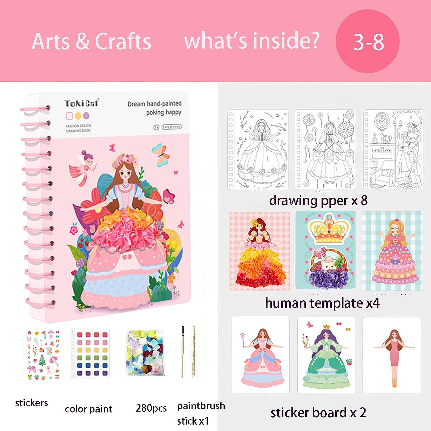 Childhood Infinite Dream Hand-Painted Fashion Designer Kit Paper Craft Kit For Girls Crafts DIY Sensory Toys