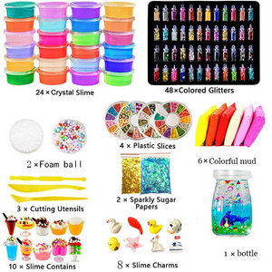 2021 Popularity Educational Kit 108pcs Slime Making Kit Charms Glitter Accessories Toy Crystal Clear DIY Slime Kit For Kids