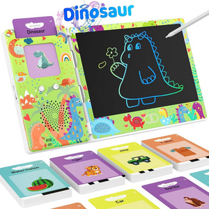 2 in 1 Talking Flash Cards With LCD Writing Tablet Speech Therapy Autism Sensory Toys For Kids