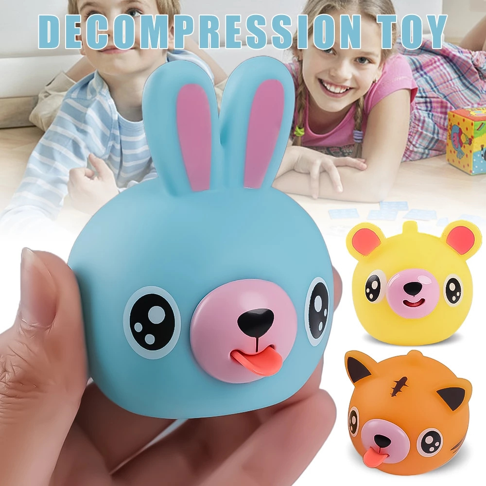 2022 Soft Rebound Toy Slow Rising Funny Talking Animal Pinch Press Ball Tongue Out Stress Reliever Toys for Kids Adult Baby Toy