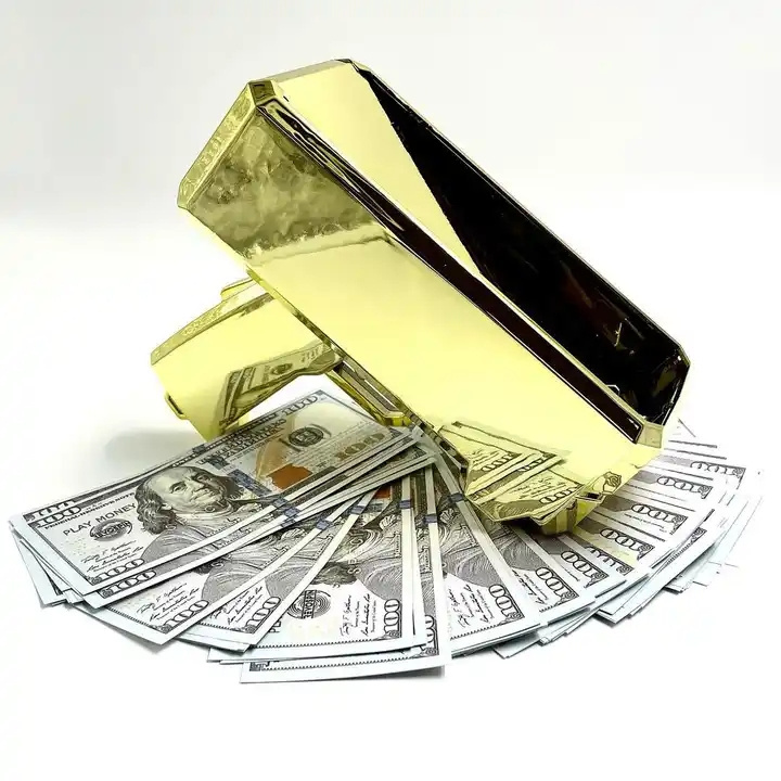 Wholesale Golden Money Toy Gun for Party Gold Money Gun Make Cash Money Shot Spray