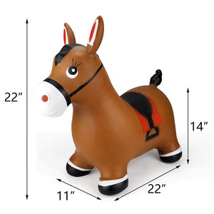 Cheap colorful PVC riding animal toys inflatable jumping horse for kids