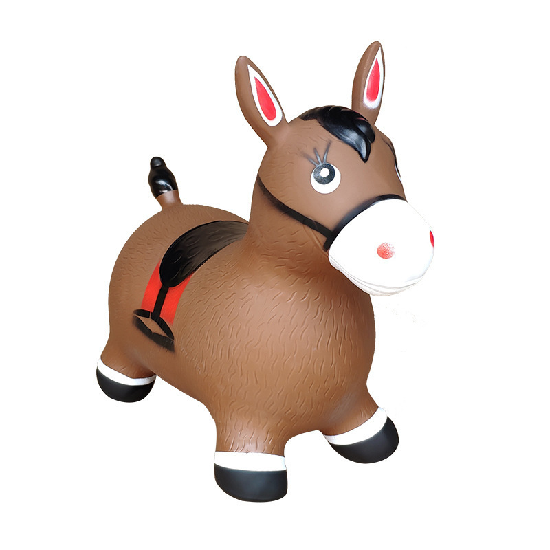 Cheap colorful PVC riding animal toys inflatable jumping horse for kids