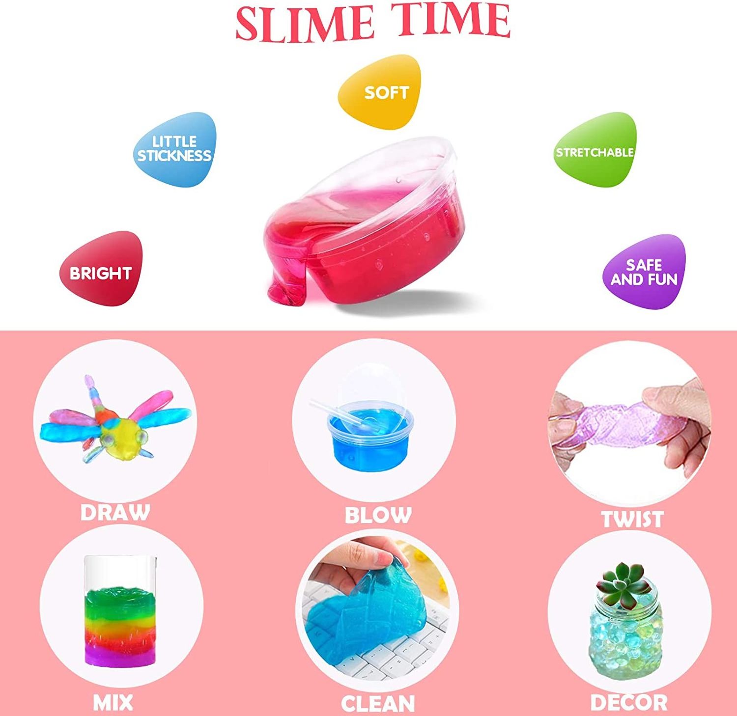 2021 Popularity Educational Kit 108pcs Slime Making Kit Charms Glitter Accessories Toy Crystal Clear DIY Slime Kit For Kids