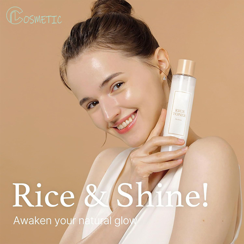 Wholesale White Rice Serum Skin Brightening Fade Dark Spots Glow Essence Niacinamide Hydrating Face Toner