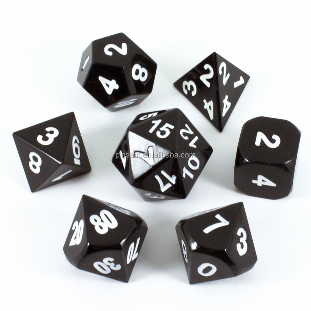 Fast Metal Dice Set Dye Black Loaded Dice For Board Game