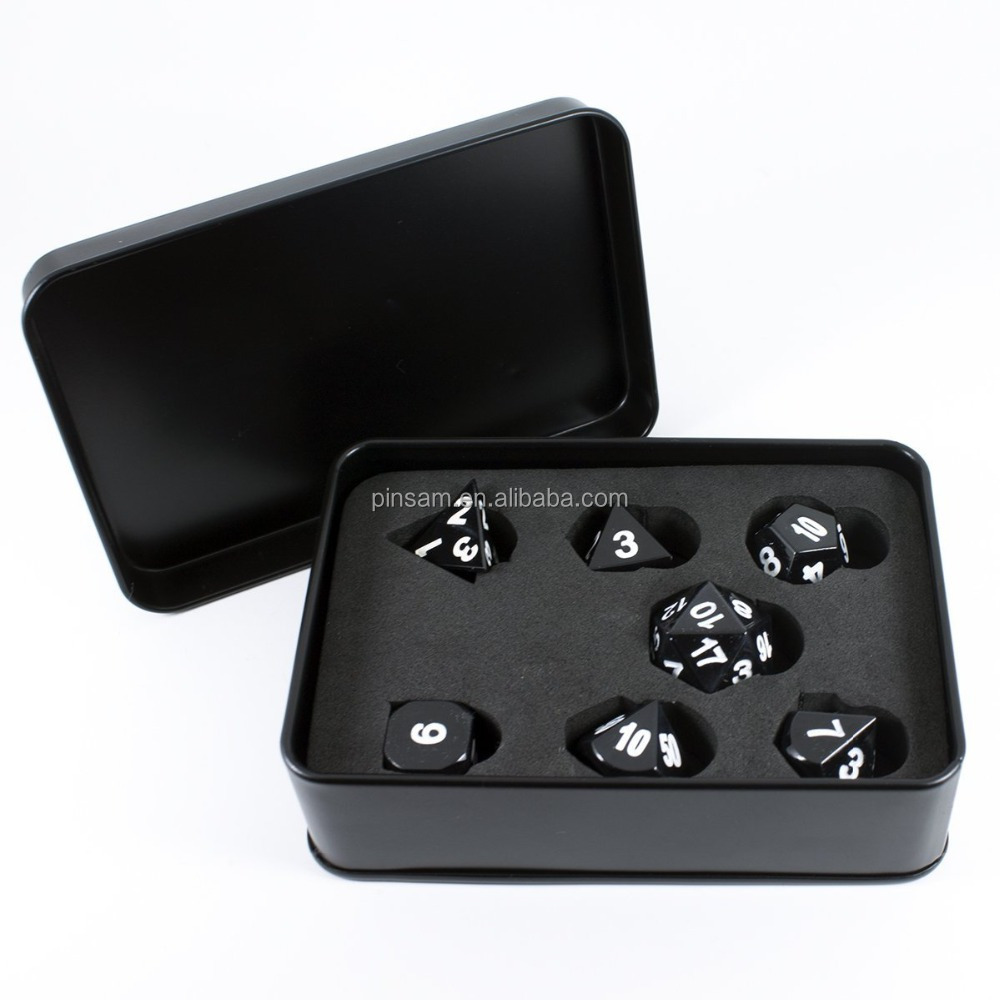 Fast Metal Dice Set Dye Black Loaded Dice For Board Game