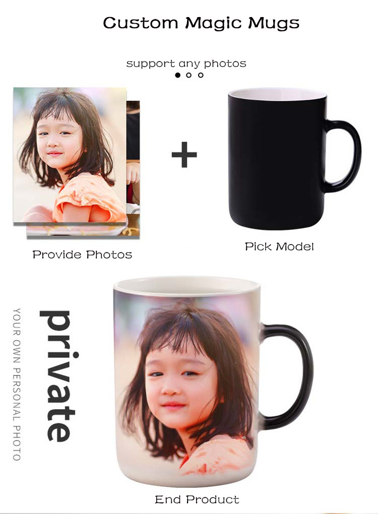 Promotional Heat Sensitive Magic Coffee Mug for Fathers Day Gift Ceramic Magic Mugs