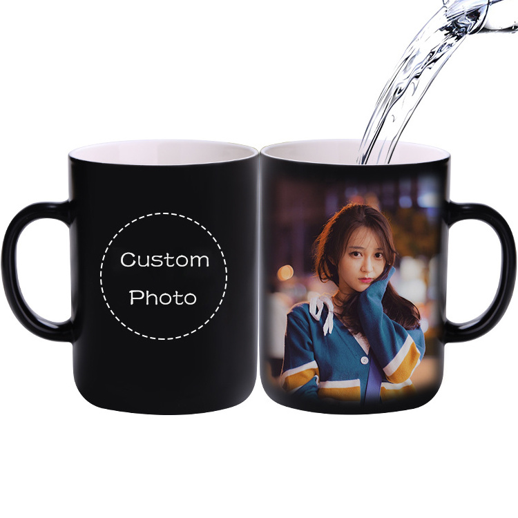 Custom Printed Coffee Mug 11 oz Blank Customizable Sublimation Heat Changing Sensitive Magic Mugs