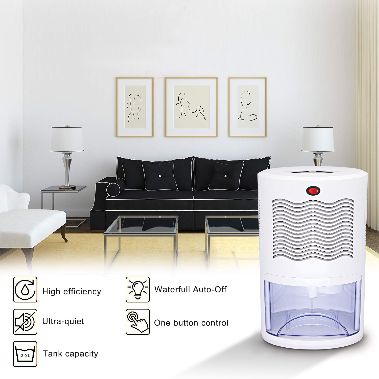 Room Dehumidifiers Mini Home Electric dehumidifier Moisture and Odor Eliminator