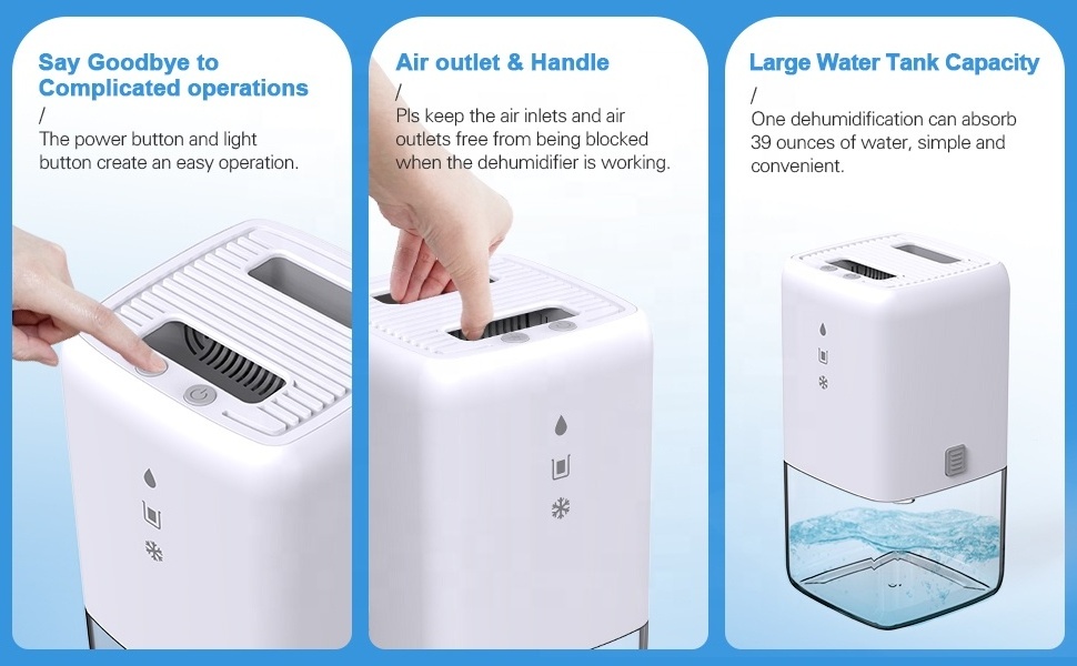 Dehumidifier Basement Bathroom Closet Moisture Absorber Manufacturer Supply Portable Mini Air Dehumidifier With Defrost Function