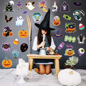 Nice Halloween Stickers Vinyl Waterproof Party Sticker, Halloween Pumpkin Stickers for Kids Cute Cartoon Vinyl Decals for Wall